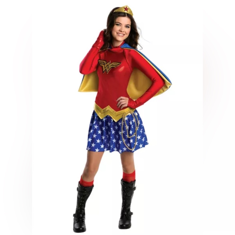 Wonder Woman Girls Costume - Red, Blue, and Gold